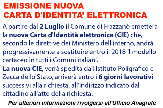 Avviso nuova Carta di'Identita' CIE
