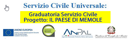 Graduatoria Servizio Civile 2021 -Progetto: IL PAESE DI MEMOLE